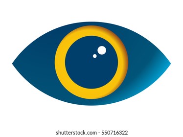 Eye vector icon isolated on white background - stylized image.