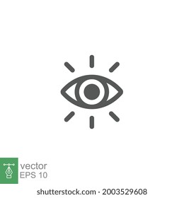 Eye vector icon line. eye ball for vision symbol. Lens bright, visibility, vision, eye sight. optic clinic symbol. Modern style web page template. Vector illustration design on white background EPS 10