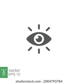Línea de icono del vector ocular. bola ocular para visión, idea, símbolo de observación. Lente, vista visual, óptica, concepto visual. Estilo moderno para la plantilla web. Ilustración vectorial. diseño sobre fondo blanco. EPS 10