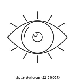 Icono de vector ocular. Firma de línea para concepto móvil y diseño web. Símbolo, ilustración del logotipo. Gráficos vectoriales