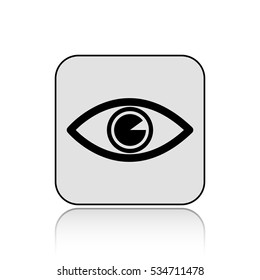 Eye vector icon  with long shadow