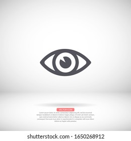 Eye vector icon , lorem ipsum Flat design