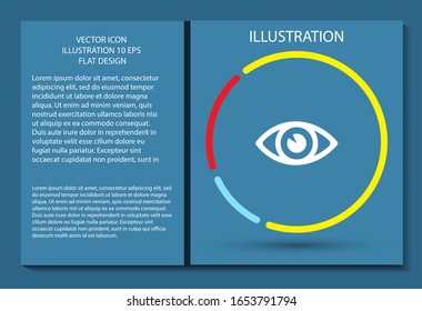 Eye vector icon , lorem ipsum Flat design