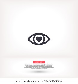 Eye vector icon , lorem ipsum Flat design