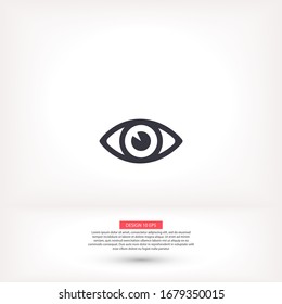 Eye vector icon , lorem ipsum Flat design