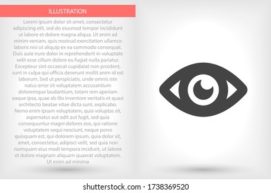 Eye vector icon , lorem ipsum Flat design