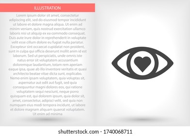 Eye vector icon , lorem ipsum Flat design