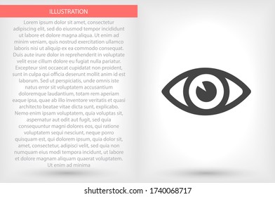 Icono de vector ocular, lorem ipsum Diseño plano