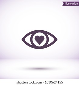 Eye vector icon , lorem ipsum Flat design
