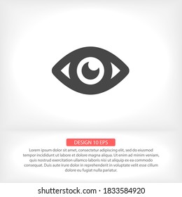 Eye vector icon , lorem ipsum Flat design