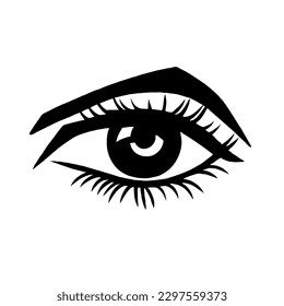 Eye Vector Icon Minimal Line Art With No White Background