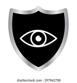 eye - vector icon on a black shield