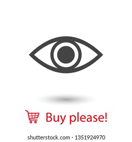 Eye vector icon. Open eye icon, The eye of the beholder. Web design icon. Symbol of the human eye. Vector EPS 10