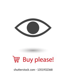 Eye vector icon. Open eye icon, The eye of the beholder. Web design icon. Symbol of the human eye. Vector EPS 10