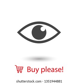 Eye vector icon. Open eye icon, The eye of the beholder. Web design icon. Symbol of the human eye. Vector EPS 10