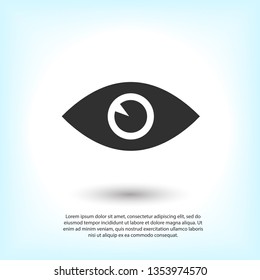 Eye vector icon. Open eye icon, The eye of the beholder. Web design icon. Symbol of the human eye. Vector EPS 10