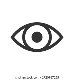 Eye vector icon. Optic eyesight and look symbol. View or watch sign. Optician logo. Isolated on white background.