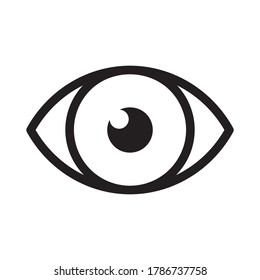 Icono de vector ocular. Vista óptica y símbolo de aspecto. Ver o ver el signo. Logo de Optician. Aislado sobre fondo blanco.
