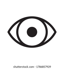 Icono de vector ocular. Vista óptica y símbolo de aspecto. Ver o ver el signo. Logo de Optician. Aislado sobre fondo blanco.	
