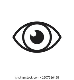 Eye Vector Icon. Optic Eyesight And Look Symbol. View Or Watch Sign. Optician Logo. Isolated On White Background.