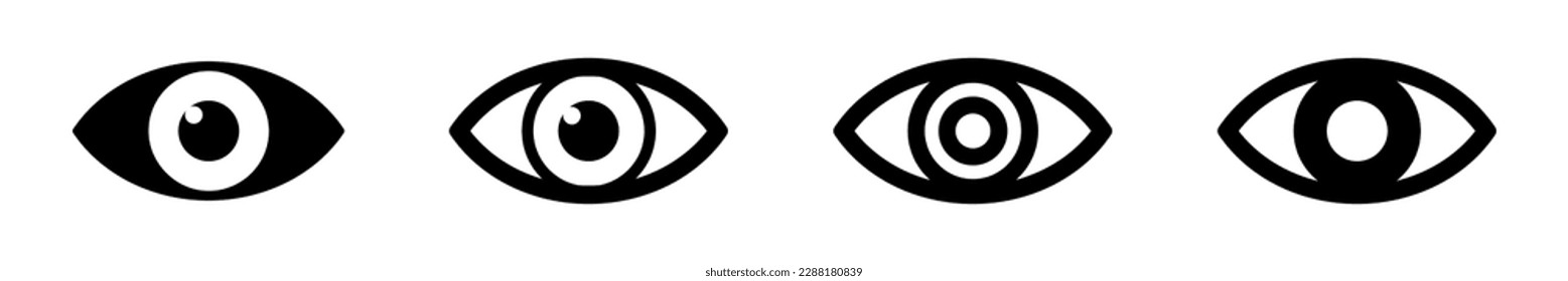 Eye vector icon set. Modern design symbol of eyes. Eyesight symbol.