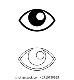 Conjunto de iconos del vector ocular. consulte la colección de signos de ilustración. símbolo de aspecto. logotipo de visión.