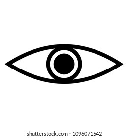 Eye vector icon. Simple black eye sign in flat style isolated on wihte background