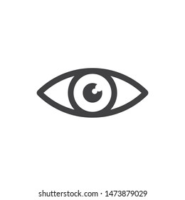 Eye vector icon, simple design. Vision symbol.