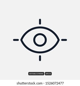 Eye vector icon, simple design. Vision symbol.