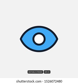 Eye vector icon, simple design. Vision symbol.