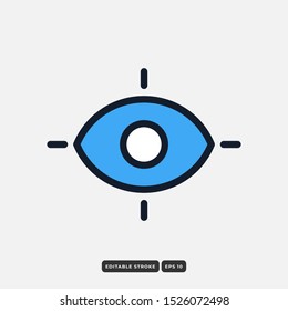 Eye vector icon, simple design. Vision symbol.