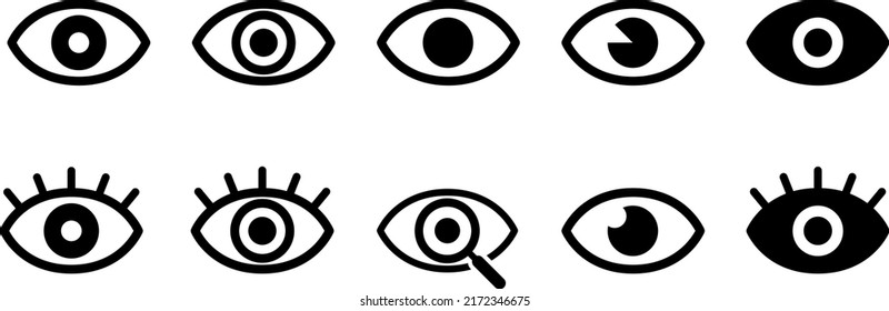 Eye vector icon variation set