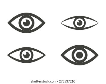 Eye - vector icons in black on a white background.