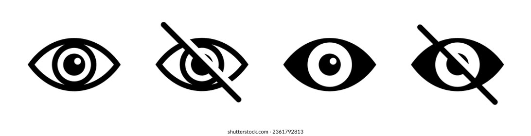 Eye vector icons. Eyesight symbols. Vision symbols. Vision icons. EPS 10