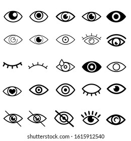 Eye vector icons set. visibility illustration sign collection. vision symbol. eyesight logo.