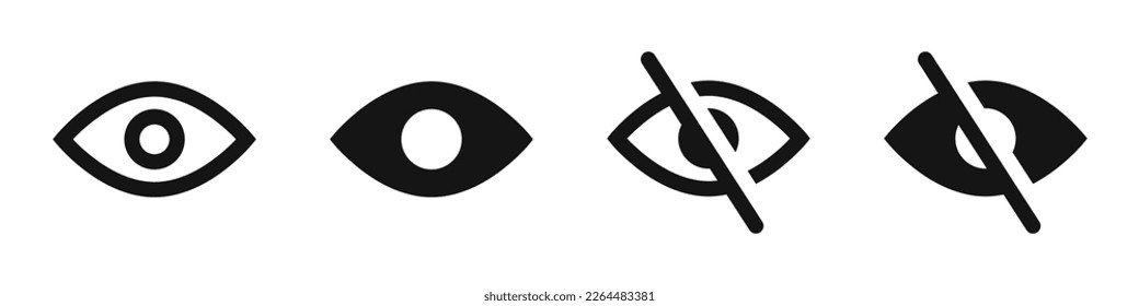 Augenvektorsymbole. Sehsymbole. Sehsymbol eingestellt. Einfaches Augensymbol. EPS10