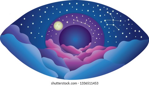 eye vector illustration. Concept for web site, print, logo