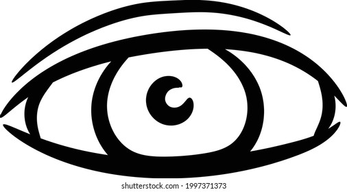 eye vector illustration. hand drawing