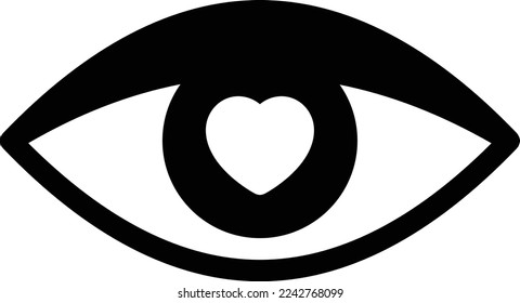 ilustración de eye Vector en un fondo transparente. Símbolos de calidad superior. Iconos vectoriales de glifos para diseño de conceptos y gráficos. 

