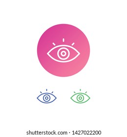 Eye Vector Illustration, outline sign with colorful gradient