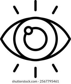 Eye Vector Lineal Icon On White Background.