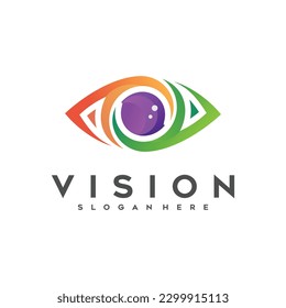 Ilustraciones de gradientes coloreadas con el logotipo del vector ocular