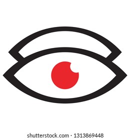 Eye vector logo design template. Modern minimal flat design style