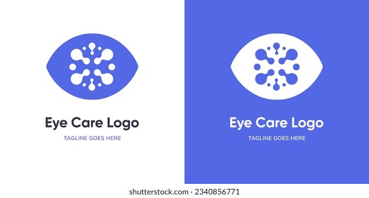 Eye vector logo design template. Modern minimal flat design style. Vector illustration.