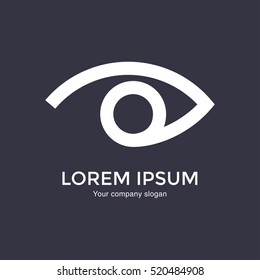 Eye vector logo design template. Modern minimal flat design style. Vector illustration.
