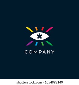 Eye vector logo. Eye geometric sign,symbol, icon Eye vector illustration. Eye on dark background vector.