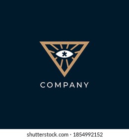 Eye vector logo. Eye geometric sign,symbol, icon Eye vector illustration. Eye on dark background vector.