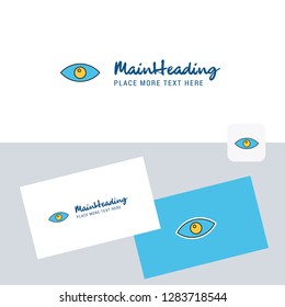 Eye  vector logotype with business card template. Elegant corporate identity. - Vector