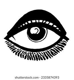 Eye Vector Minimal Line Art Hand Drawing