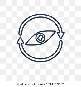 Eye vector outline icon isolated on transparent background, high quality linear Eye transparency concept can be used web and mobile